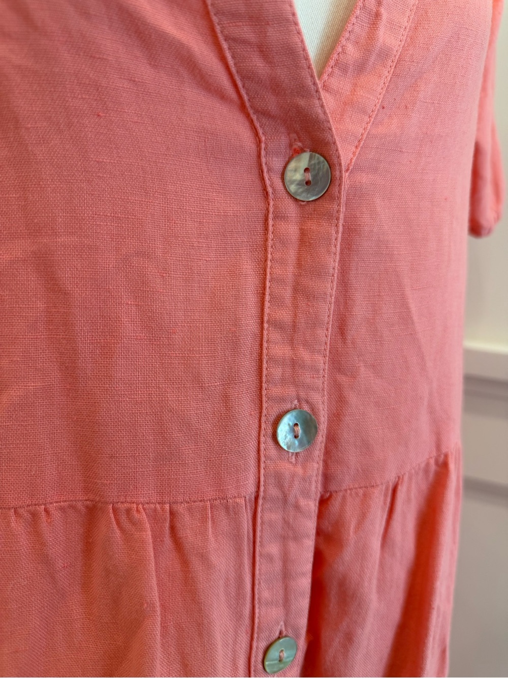 Zara Pink Button Down Tiered Maxi Dress - Picture 8 of 10